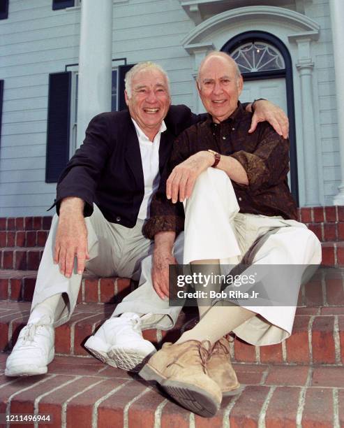 Longtime friends Mel Brooks and Carl Reiner at Culver Studios, September 17, 1997 in Culver City, California.