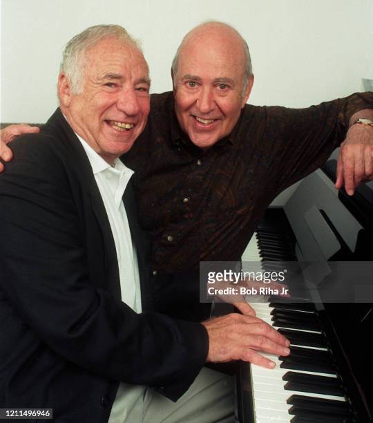 Longtime friends Mel Brooks and Carl Reiner at Culver Studios, September 17, 1997 in Culver City, California.