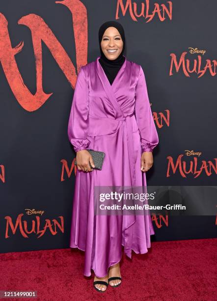 Ibtihaj Muhammad attends the premiere of Disney's "Mulan" on March 09, 2020 in Hollywood, California.