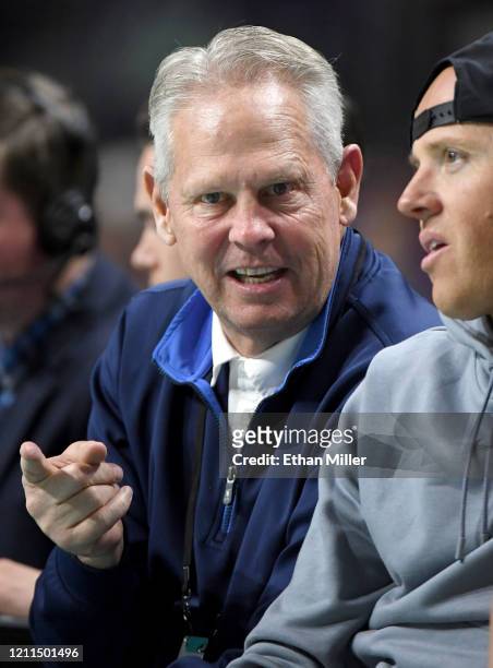 General manager and President of Basketball Operations Danny Ainge of the Boston Celtics attends a game between the Saint Mary's Gaels and the...