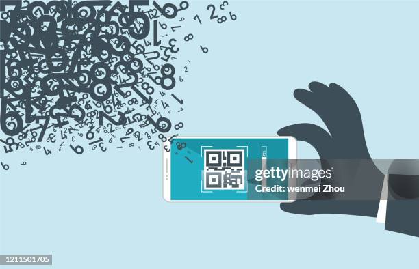 stockillustraties, clipart, cartoons en iconen met qr-code - qr code