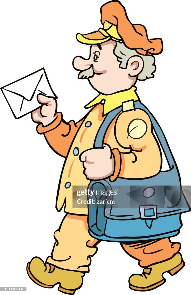 Hectic Postman Cartoon Postman