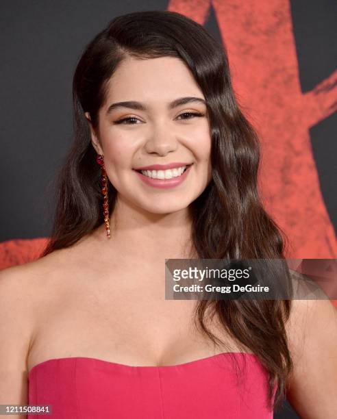 Auli'i Cravalho attends the Premiere Of Disney's "Mulan" on March 09, 2020 in Hollywood, California.