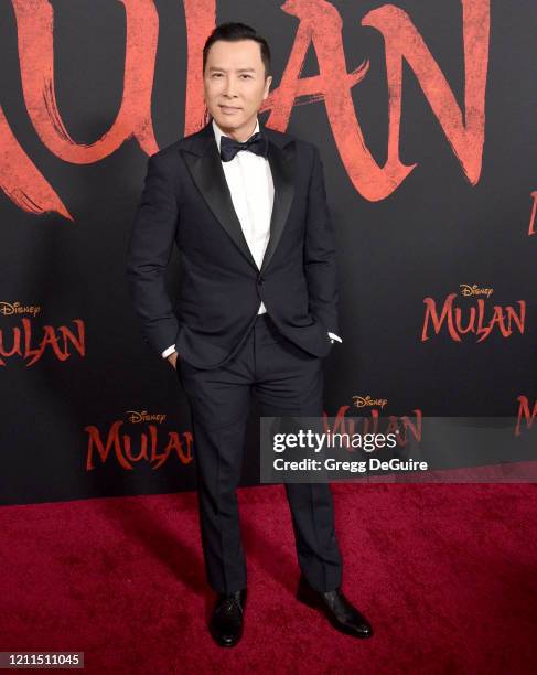 Donnie Yen attends the Premiere Of Disney's "Mulan" on March 09, 2020 in Hollywood, California.