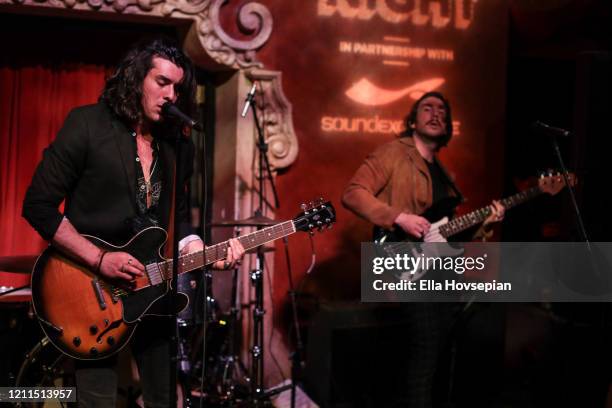 Jonny Stanback and Scott Stone of The Jacks perform at Bardot on March 09, 2020 in Hollywood, California.