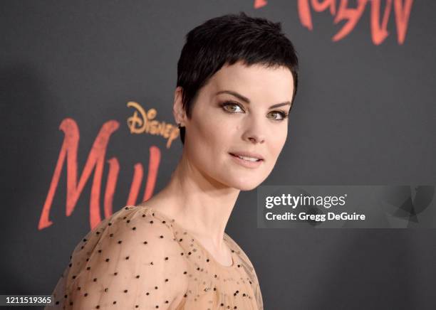 Jaimie Alexander attends the Premiere Of Disney's "Mulan" on March 09, 2020 in Hollywood, California.