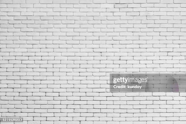 abstract background from white brick pattern wall. brickwork texture surface for vintage backdrop. - white brick wall texture stock pictures, royalty-free photos & images