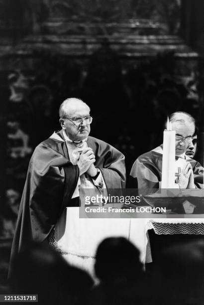 Le cardinal Sebastiano Baggio à la messe du Saint Esprit qui a lieu avant le conclave le 25 août 1978 à Saint-Pierre de Rome, Vatican, Italie.