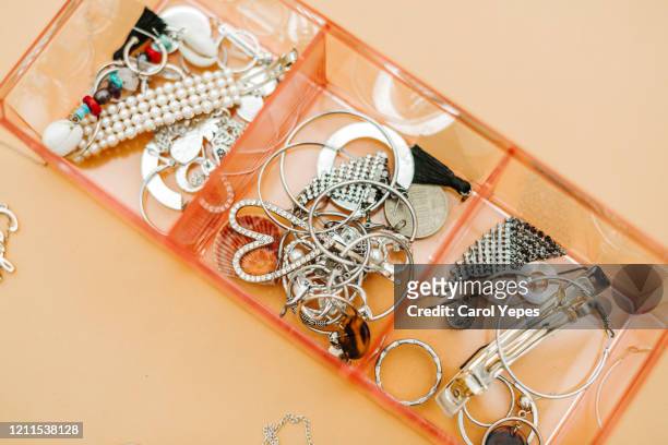 open jewelry box - earring box stock pictures, royalty-free photos & images