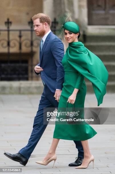 Prince Harry, Duke of Sussex and Meghan, Duchess of Sussex attend the Commonwealth Day Service 2020 on March 09, 2020 in London, England.