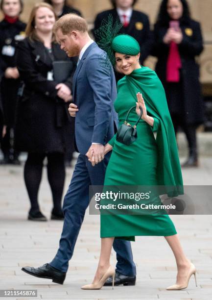 Prince Harry, Duke of Sussex and Meghan, Duchess of Sussex attend the Commonwealth Day Service 2020 on March 09, 2020 in London, England.