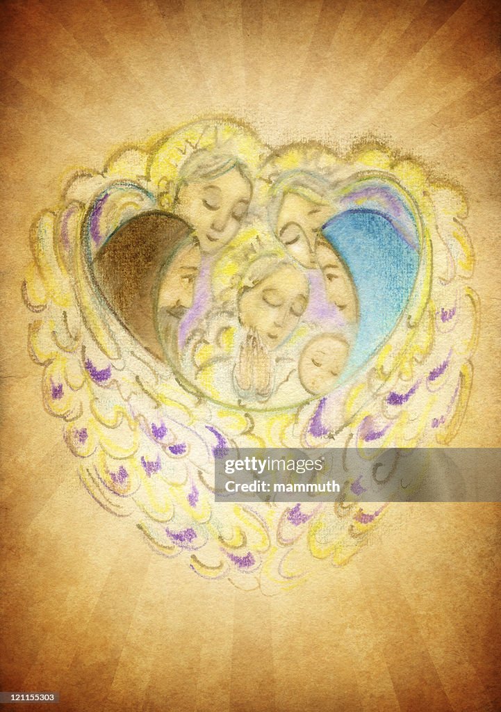 Holy Family with angels