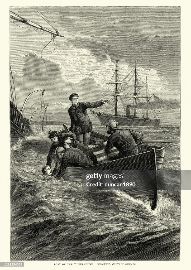 Raphael Semmes rescued by sailors of British yacht Deerhound