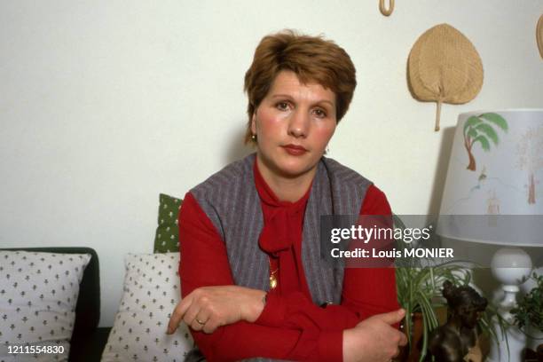 Agricultrice et syndicaliste française Anne-Marie Crolais à Paris en janvier 1982, France.