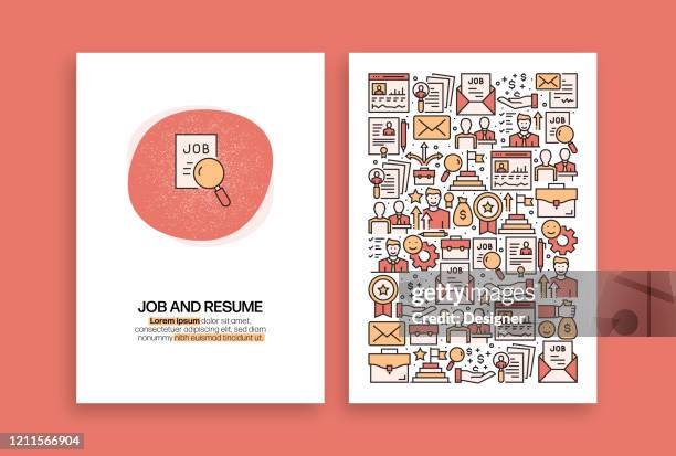 bildbanksillustrationer, clip art samt tecknat material och ikoner med jobb och återuppta relaterad design. moderna vektormallar för broschyr, omslag, flygblad och årsredovisning. - cv