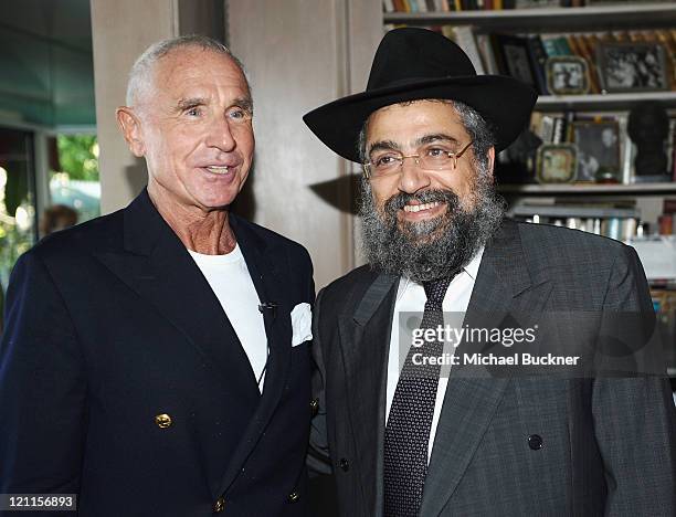 Prince Frederic von Anhalt and Rabbi Hertzel Illulian celebrate the 25th wedding anniversary of Zsa Zsa Gabor and Prince Frederic von Anhalt at their...