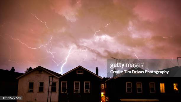 stormy night - lightning home stock pictures, royalty-free photos & images