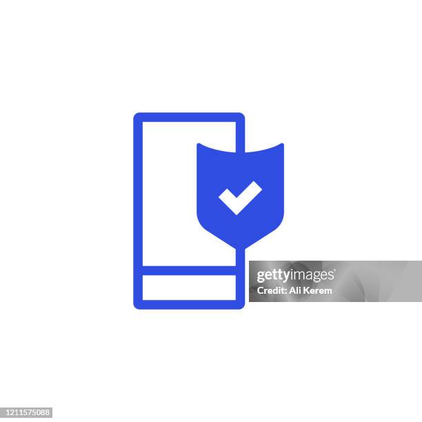mobile security icon - mobile security stock illustrations