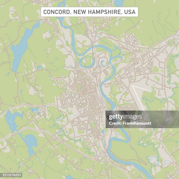 concord new hampshire us city street map - town map stock illustrations