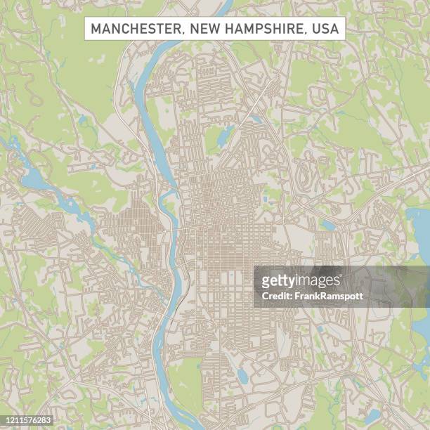 manchester new hampshire us city street map - manchester new hampshire stock illustrations
