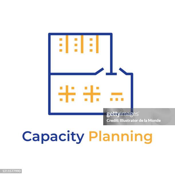 capacity planning line color icon - maximum performance stock illustrations