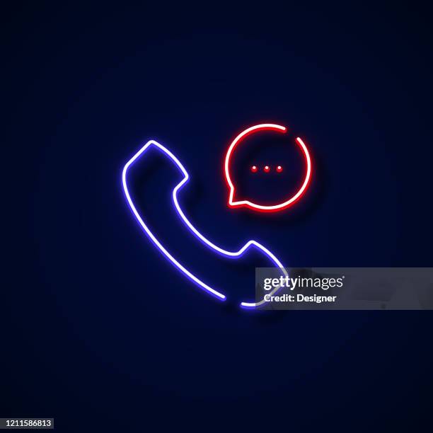 call center icon neon style, design elements - black computer engineer stock illustrations
