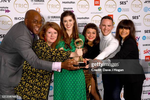 Ainsley Harriott with the cast of The Great British Bake Off who won the Food Programme Award during the TRIC Awards 2020 at The Grosvenor House...