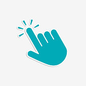 Click hand cursor icon in flat style