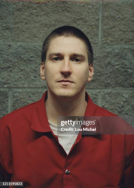 Portrait of American domestic terrorist Timothy McVeigh on death row at a US Penitentiary, Terre Haute, Indiana, 2001. McVeigh was convicted of, and...