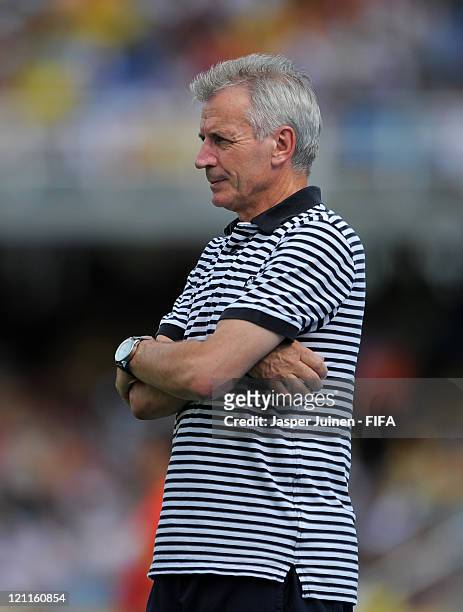 Head coach Francis Smerecki of France follows his players during the FIFA U-20 World Cup Colombia 2011 quarter final match between France and Nigeria...