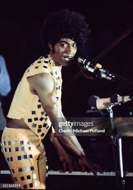 Little Richard performs at London Rock'n'Roll show, Wembley Stadium, London, 5th August 1972.