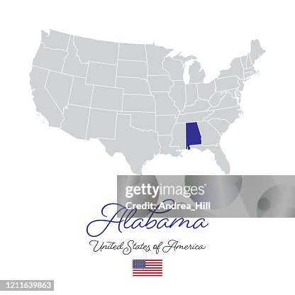 Alabama In Usa Alabama In Usa Vector Map Illustration High-Res Vector Graphic - Getty ...