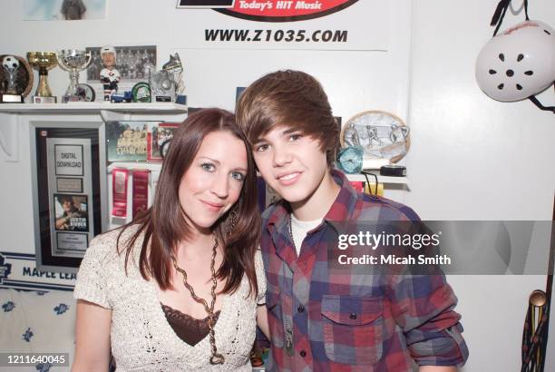 Pattie Mallet and Justin Bieber musician poses for a portrait at home in Stratford, Ontario on September 29, 2009.