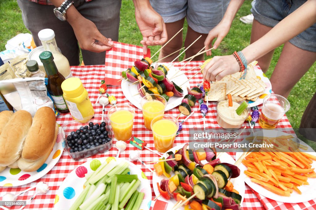 A summer barbecue in the park