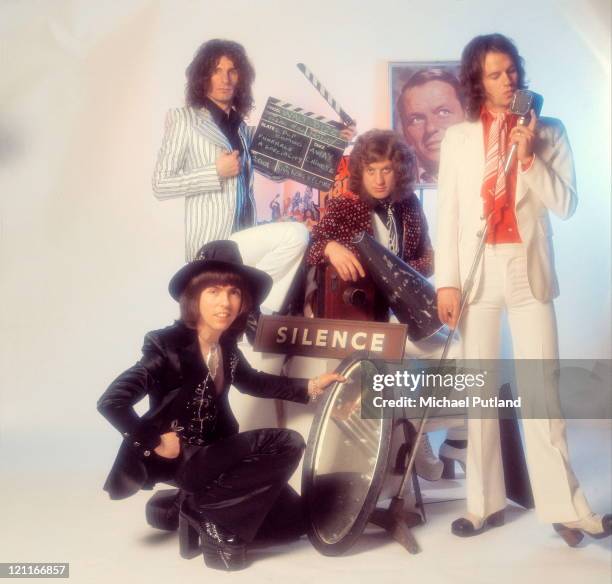 Slade, studio group portrait, London Dave Hill, Don Powell, Noddy Holder, Jim Lea.