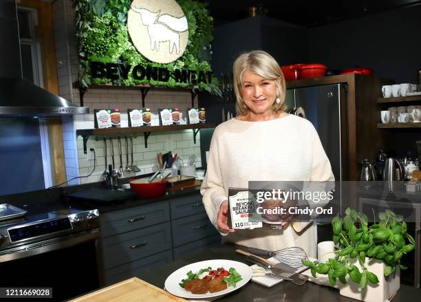 Martha Stewart partners with Beyond Meat for the launch of its newest retail product Beyond Breakfast Sausage in New York City on March 10, 2020.