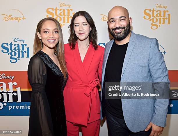 Shelby Simmons, director/screenwriter Julia Hart, and Maximiliano Hernández attend the Premiere of Disney’s STARGIRL at El Capitan Theatre on March...