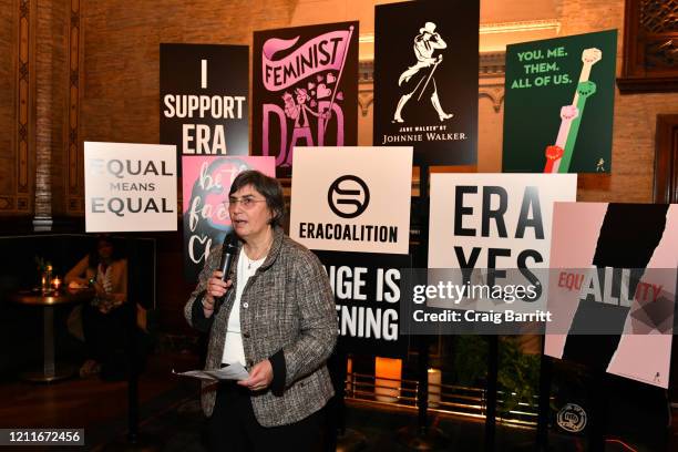 Jessica Neuwirth speaks during the Jane Walker by Johnnie Walker Equal Rights Amendment Celebration with The ERA Coalition at The Campbell Bar on...
