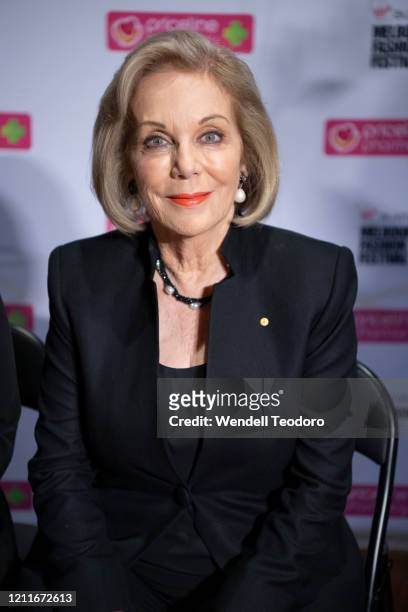Ita Buttrose poses backstage ahead of the Beauty Runway at Melbourne Fashion Festival on March 11, 2020 in Melbourne, Australia.