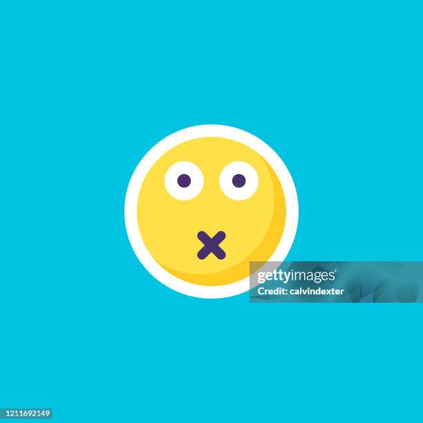 emoticon sticker on blue blackground flat design - wellness program stock illustrations