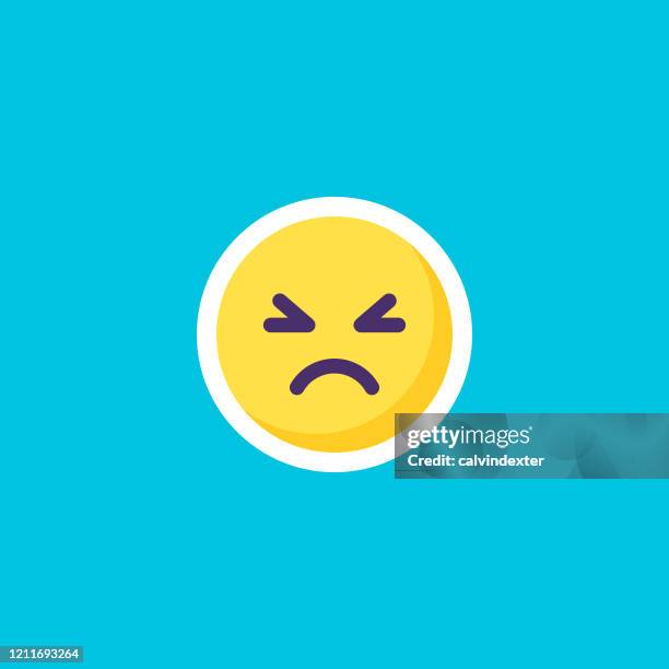 emoticon sticker on blue blackground flat design - wellness program stock illustrations