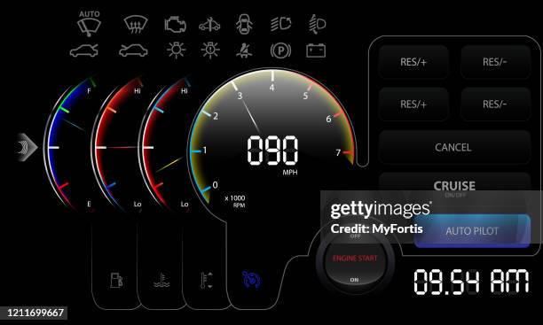 dashboard touching - control dial stock illustrations