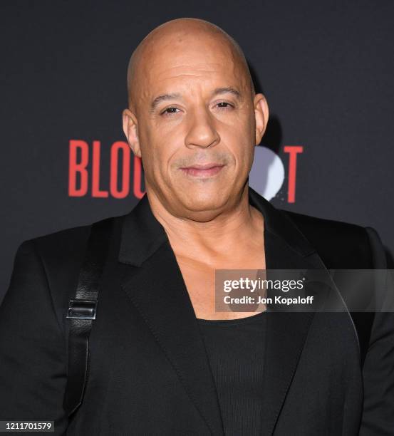 Vin Diesel attends the premiere of Sony Pictures' "Bloodshot" on March 10, 2020 in Los Angeles, California.