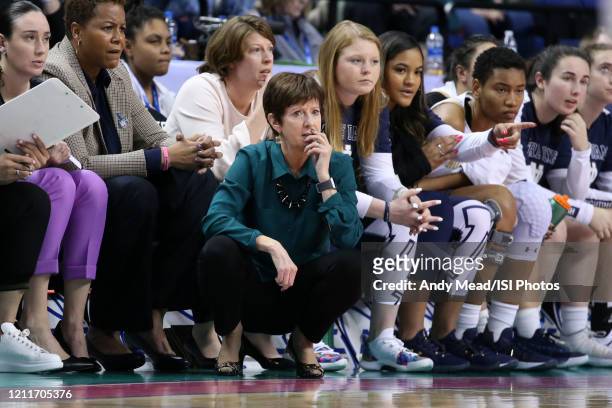Head coach Muffet McGraw of Notre Dame University during a game between Pitt and Notre Dame at Greensboro Coliseum on March 04, 2020 in Greensboro,...
