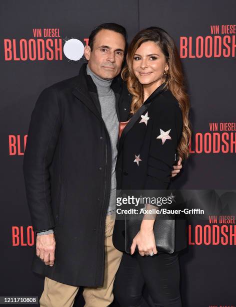Keven Undergaro and Maria Menounos attend the premiere of Sony Pictures' "Bloodshot" on March 10, 2020 in Los Angeles, California.