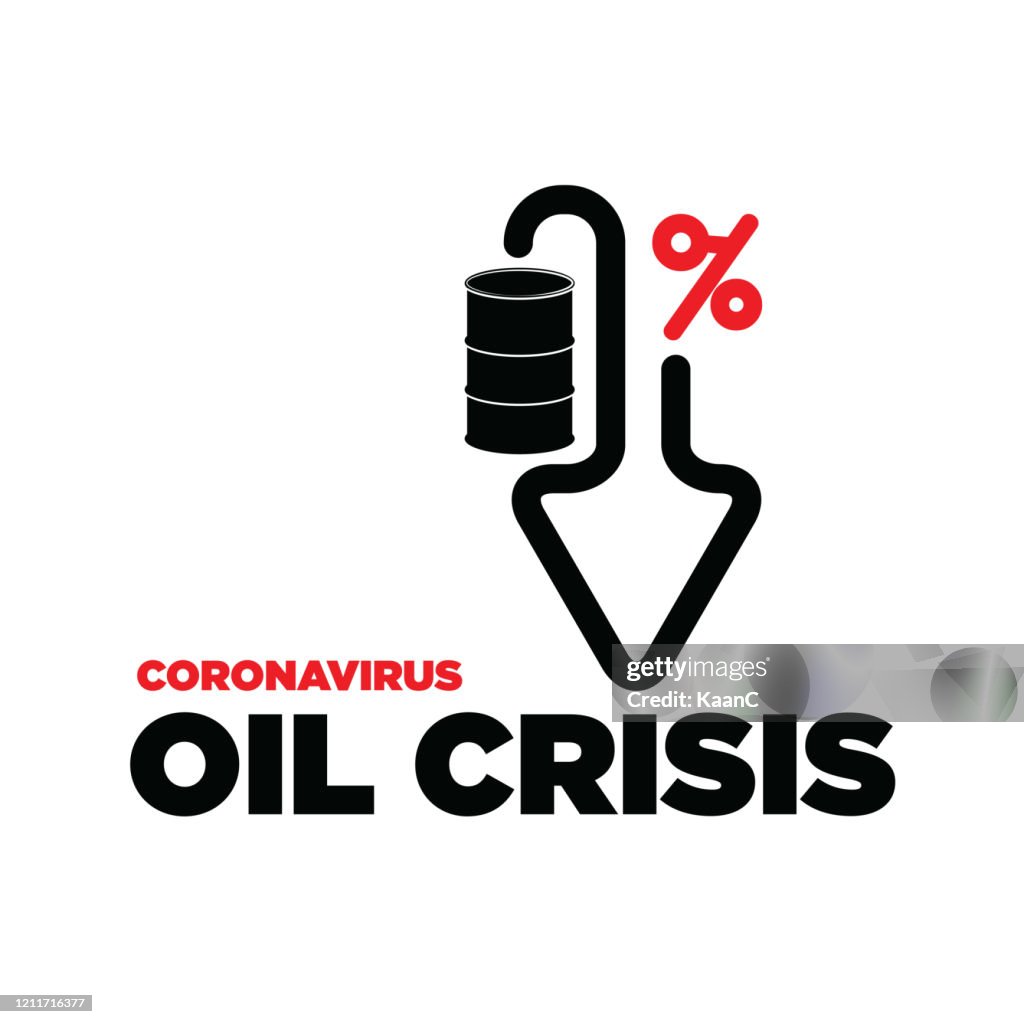 Coronavirus oil crisis stock illustration
