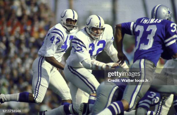 Super Bowl V: Baltimore Colts Mike Curtis in action vs Dallas Cowboys at Orange Bowl Stadium. Miami, FL 1/17/1971 CREDIT: Walter Iooss Jr.