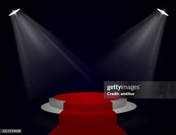 spotlit podium - showing off stock illustrations