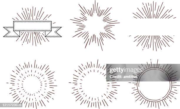 retro star burst new - decorative art stock illustrations