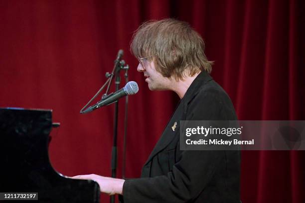 Recording artist Aaron Lee Tasjan performs during the All Hands On Deck! Tornado Relief Show at City Winery Nashville on March 10, 2020 in Nashville,...